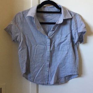 Brandy Melville stripe button up cropped